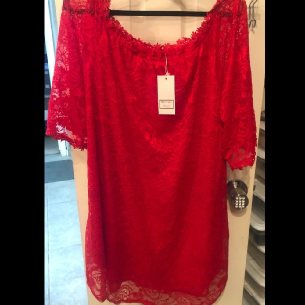 Miholl Red knee-length dress - Size 2XL